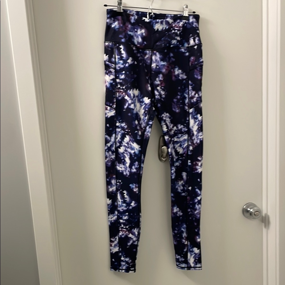 GAIAM Women's Tie-Dye Leggings - Blue and White